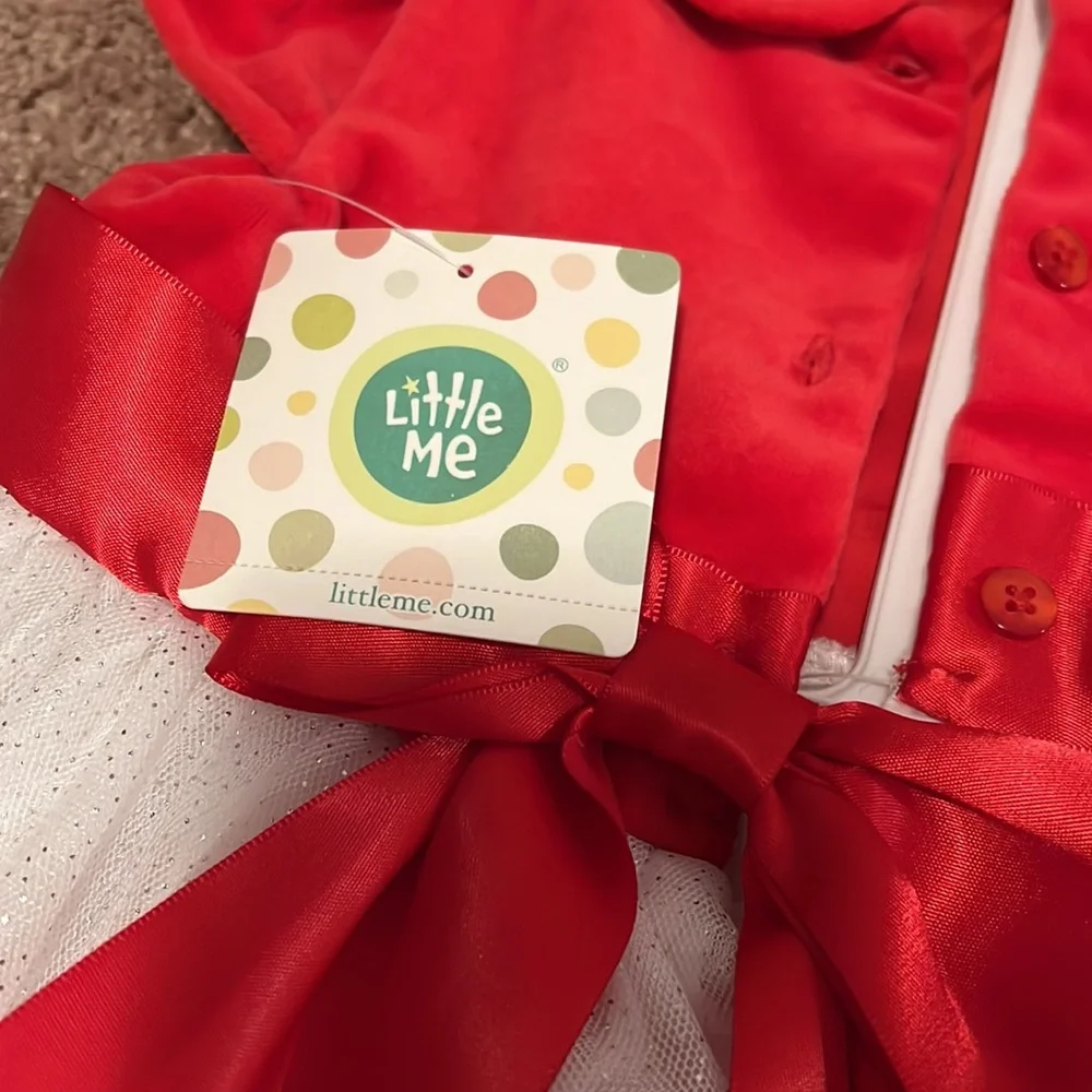 Little Me Red and White Dress Girls Size 24 Months - Beautiful NEW NWT